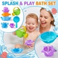 thumbnail image 2 of NookHive Fun Water Play Bath Toys - Green Pot 5-Piece Mold-Resistant Stacking Cups for Toddler Beach Essentials, Bathtub, Pool, Random Colors, Summer Toys for Kids Sensory Fun, 2 of 8