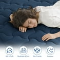thumbnail image 4 of INGALIK California King Mattress Pad, Cooling Breathable Mattress Topper, 400TC Quilted Fitted Protector and Cover with 8-21" Deep Pocket, Navy Blue, 4 of 10