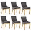 Gray, variant on MIKIBAMA Chenille Dining Chairs, Set of 6, Modern Style, Beige