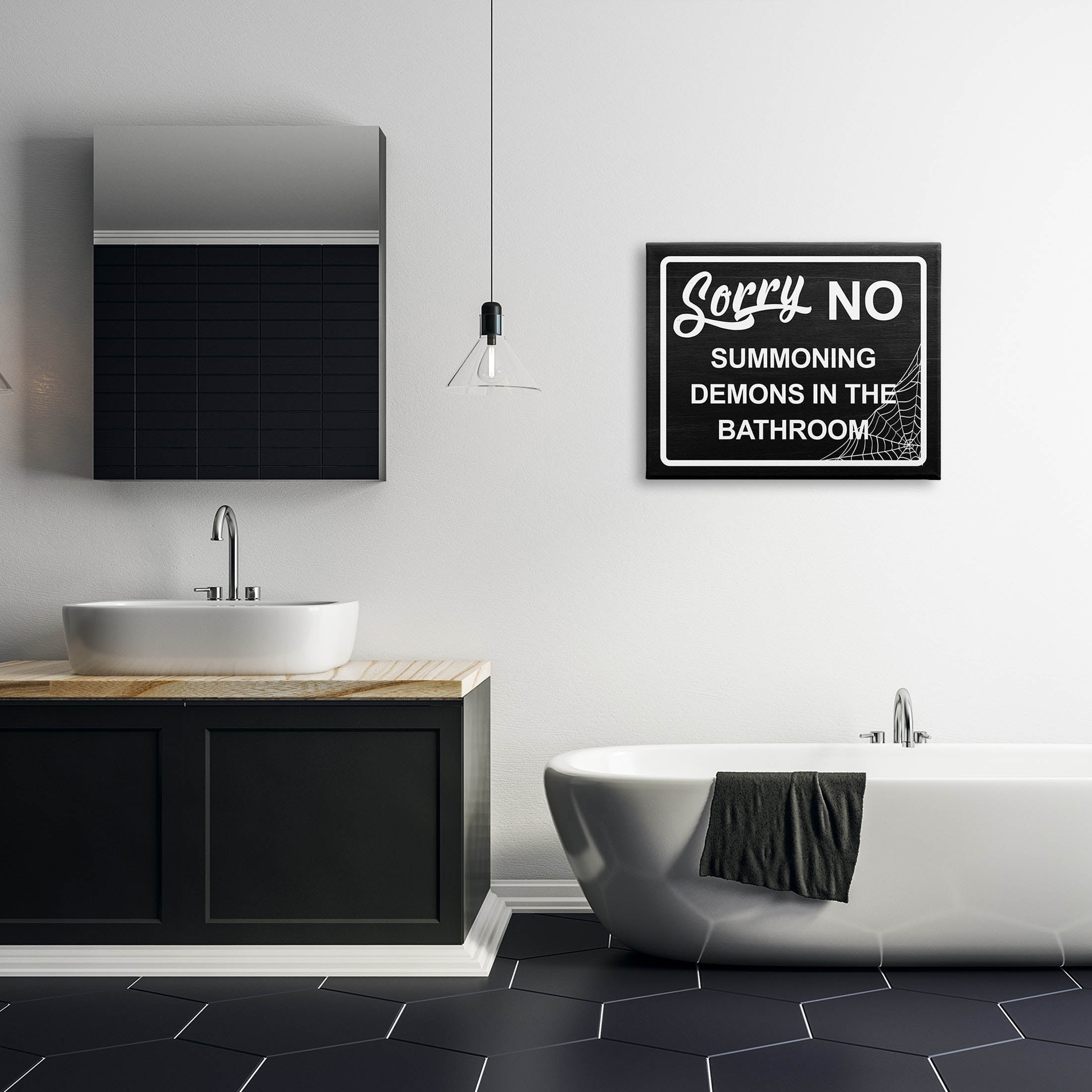 Stupell Industries No Summoning Demons Phrase Graphic Art Gallery Wrapped Canvas Print Wall Art, Design by Lil' Rue