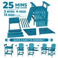 thumbnail image 4 of Chaises Adirondack Hauteur Bar d'Extérieur avec Plateau de Raccord, Ensemble de 2 Chaises de Balcon pour Terrasse, Patio, Cour Arrière, Chaises Adirondack Hautes avec Trou pour Parasol, 4 of 8