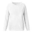 thumbnail image 5 of Kagetolytai Chandails pour Femmes Mode Décontractée Unie Manches Longues Col Rond Pull Haut Blouse Hoodies pour Femmes Blanc L, 5 of 5