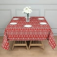 thumbnail image 3 of Red Christmas Folk Pattern Square Tablecloth,Waterproof Square Table Cover,Wipeable Spillproof Washable Table Cover for Home Kitchen Party Decor 42"X42"(107x107cm), 3 of 6