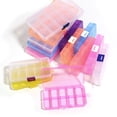 thumbnail image 4 of 10/15 Grids Plastic Jewelry Box Storage Case Craft Jewelry Beads Earrings Compartment Adjustable Display Organizer Container 15 grids, 4 of 6