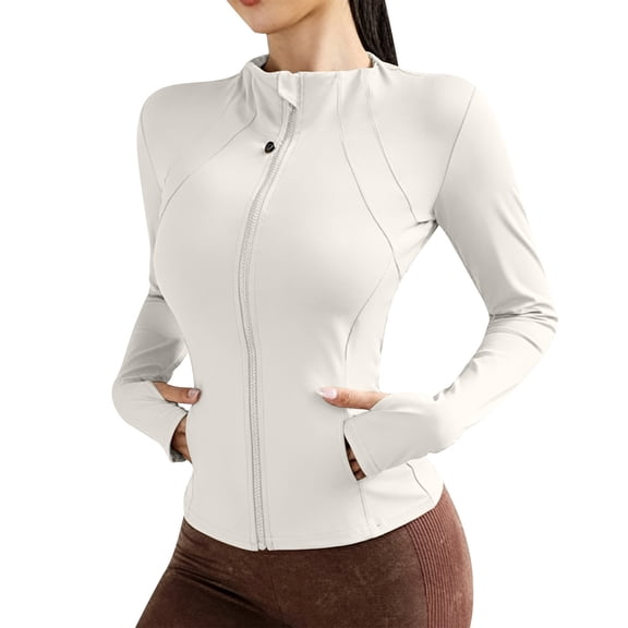 Womens Sun Protection Shirts Full Zip Stand Collar Jacket UPF 50  Lightweight Breathable Athletic Top with Thumb Holes for Daily Wear