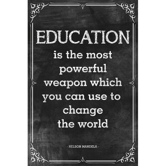 Nelson Mandela Poster - Education Is The Most Powerful Weapon Motivational Print