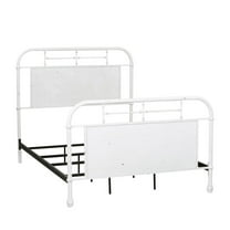 Liberty Furniture Industies, INC Vintage Series Full Metal Bed - Antique White in Distressed Metal