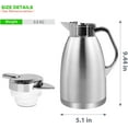 thumbnail image 2 of SSAWcasa 61oz Coffee Carafe for Keeping Hot,Stainless Steel Insulated Vacuum Coffee Thermos Urn,Thermal Flask Pot,Coffee Dispenser,Keep 12 Hours Hot,24 Hours Cold (Silver), 2 of 8