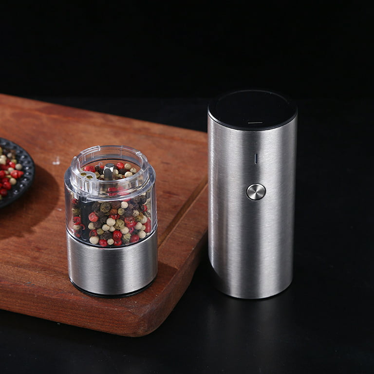 Electric Salt and Pepper Grinder Set - USB Rechargeable One Hand Operation  Automatic Pepper Grinder and Salt Grinder 