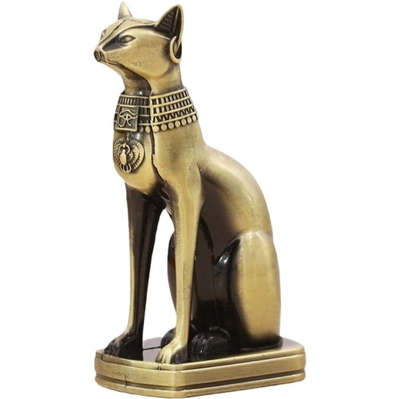 vlrwzc Egyptian Cat God Bastet Ornament - Metal Cat Decoration for Home Decor, Ancient Egyptian Craft Figurine for Tabletop Display, Unique Gift