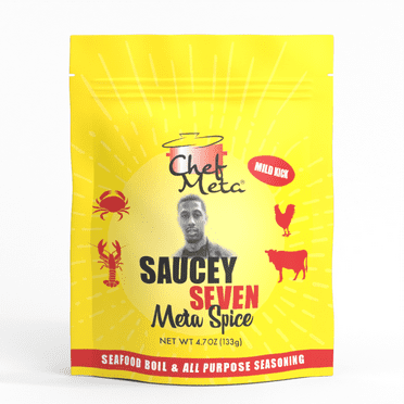 Chef Meta Premium Spices Cajun Seafood Boil And All Purpose Seasoning Sauce Mix For Crawfish, Shrimp, Crab, Lobster, Mussels, potatoes, corn, sausage vegetables and more. 4.7oz (pack of 1)
