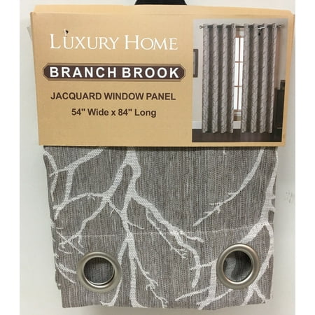 Set Of 2 Branch Brook Jacquard Grommet Top Curtain Drapery Panels