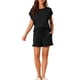 thumbnail image 2 of Conjuntos de pijama para mujeres INSPIRE CHIC de mangas cortas con pantalones cortos y bolsillos, suaves, con volantes, conjuntos de lounge 2XL en negro, 2 of 6