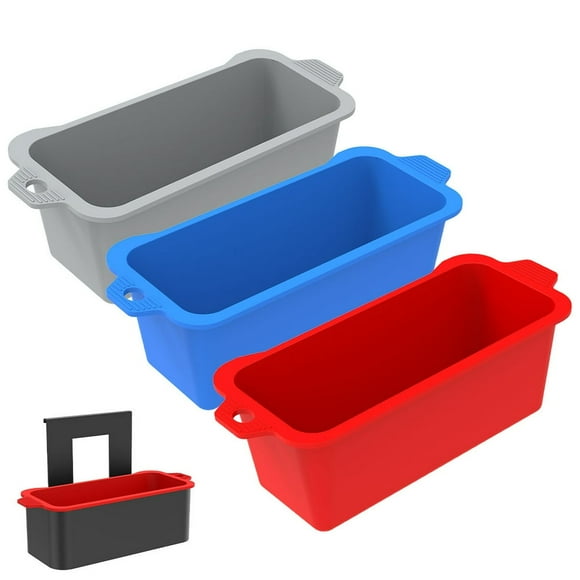 2/3Pcs Silicone Grill Grease Cup Liners Reusable Silicone Drip Pans Heat Resistant Grease Tray Liners Washable Griddle Grease Catcher Griddle Accessories 8 x 3.5 x 2.8inch