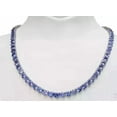 thumbnail image 3 of 14K White Gold Plated Round Lab-Created Tanzanite Women Tennis Necklace, 3 of 3