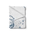thumbnail image 2 of Cat Soft Flannel Fleece Throw Blanket, Cartoon Astronaut Pioneer Cat Flying in Outer Space Doodle Style Constellation, Cozy Plush for Indoor and Outdoor Use, 60" x 80", Dark Blue, by Ambesonne, 2 of 6