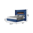 thumbnail image 4 of Lizelle Upholstery Queen 5 Pc Bedroom Set made with wood in Blue, 4 of 15