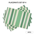 thumbnail image 2 of Linen Placemat With 18×12in Double Stitching Is Effectively Insulated And Foldable For Family Hotel Picnic Trips Lightgreen Stripe_18292_3 Four Pieces, 2 of 8