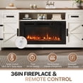 thumbnail image 3 of Sonegra 70" Fireplace TV Stand, Entertainment Center for TVs Up to 80”, TV Console with Storage Cabinets, Media Console for Living Room, White TV Stand and Black Fireplace, 3 of 9