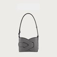 thumbnail image 1 of High-end genuine leather women's handbag with geometric design, underarm pouch, and tinfoil, made of smooth grey cowhide, no gift box., 1 of 1