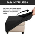 thumbnail image 4 of CHOK Square Ottoman Covers Ottoman Slipcovers Folding Storage Stool Furniture Protector Form Fit with Elastic Bottom  Stretch High Spandex Small Checks Jacquard Fabric Brown XL 35”- 44”, 4 of 6
