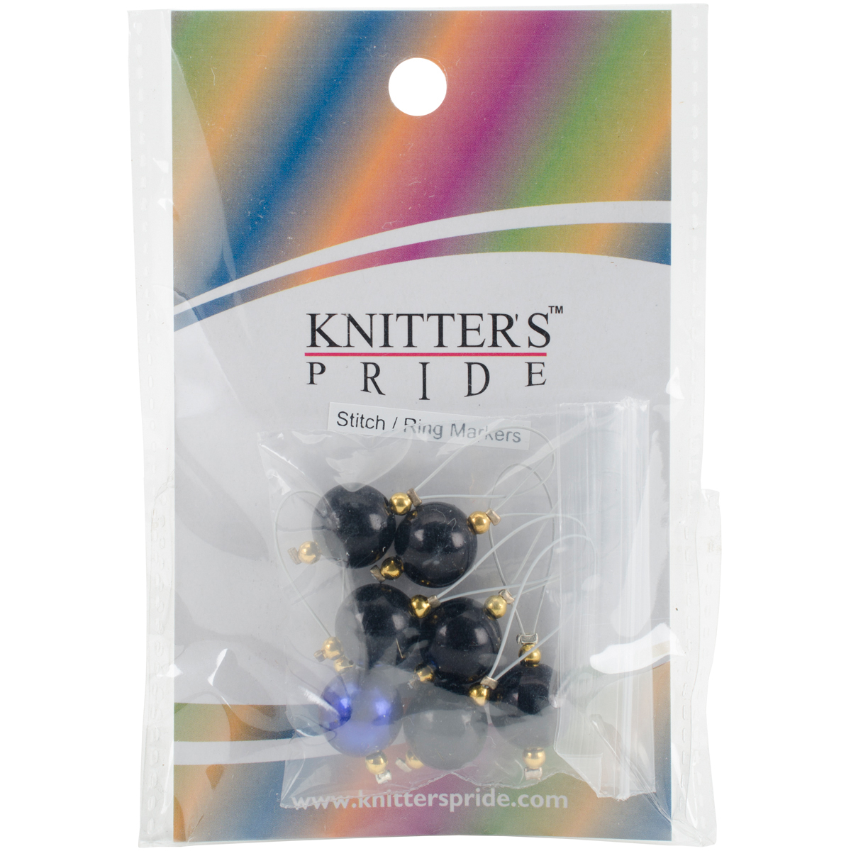 Zooni Stitch Markers W/Colored Beads 7/PkgMidnight Beauty