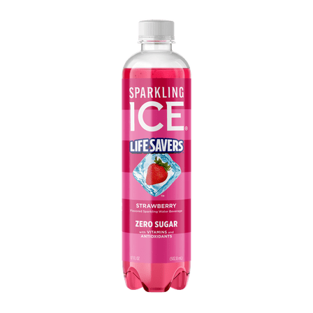 Sparkling Ice Life Savers Strawberry 17oz bottle *Zero Sugar, Naturally Sourced Colors & Flavors*