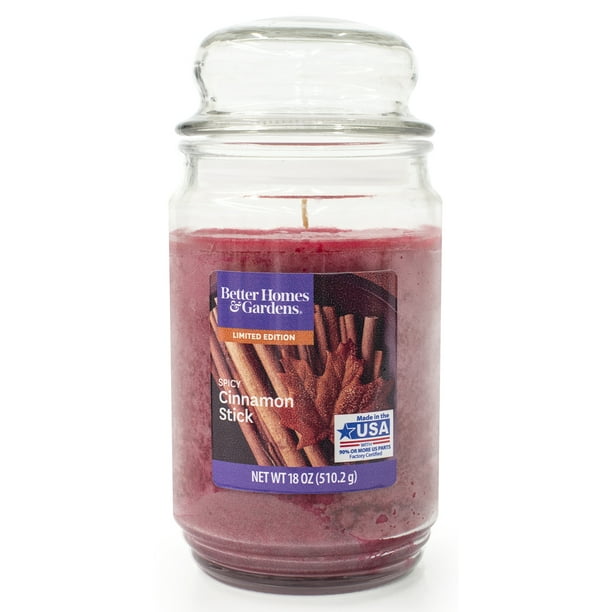 Better Homes & Gardens 18oz Spicy Cinnamon Stick Scented SingleWick