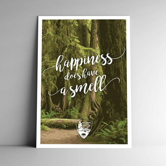 National Parks "Happiness Does Have a Smell" Vintage Travel Poster / Postcard Retro