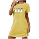 thumbnail image 1 of Camisón corto de talla grande para mujer, camisón de manga corta con estampado de pecho a la moda, camisón para mujer, 1 of 3