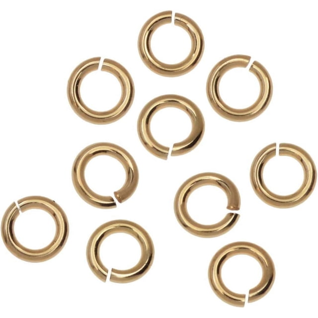PinesC Jump Rings, Round 4mm 20 Gauge, 50 Piece Bulk Pack, Gold Filled Gold