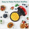 thumbnail image 5 of Mini waffle iron, waffle maker, readiness indicator light, non-stick coating, cool handle, compact size, 5 of 5