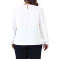 thumbnail image 4 of DARING DIVA Women's Plus Crew Neck Pleated Blouse 2X White, 4 of 6
