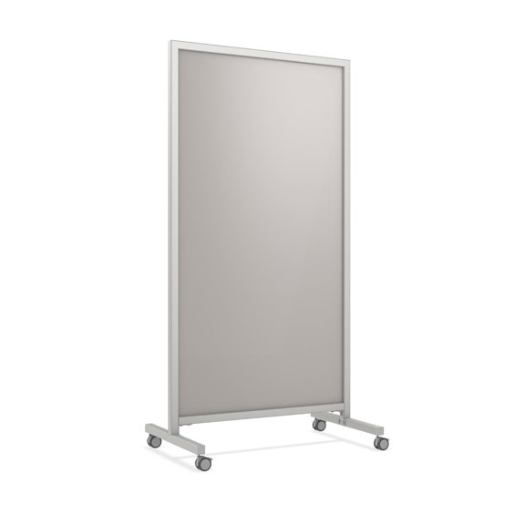 Ghent EZ Mobile Glassboard - Non-magnetic - 75in H x 38in W - Gray