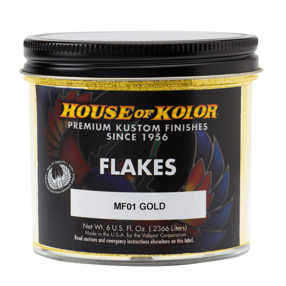 House Of Kolor MF01-C01 MF Series Dry Flake, 6 oz Can, Gold, 1/256th Rectangle