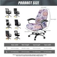 thumbnail image 5 of FKELYI Office Chair Slipcover Armchair Cover with 2 Piece Armrest Covers Purple Butterfly Bohemian Flower Print Breathable Swivel Boss Chair Protector, Large, 5 of 6
