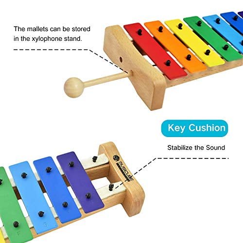 MUSICUBE Xylophone for Kids Wood Xylophone with Mallets Orff Music Instrument 