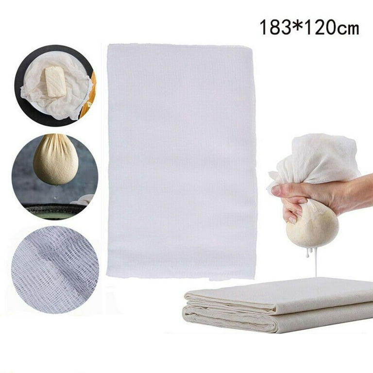 1Pc 72x48 Inch Cheesecloth, Unbleached Cotton Fabric Ultra Fine Reusable Muslin  Cloth for Straining, Cooking, Baking, Home 