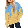 thumbnail image 2 of VINUSLI Junior Girls Hoodies Ice Cream Drip Fleece Cute Pullover Oversized Hoodies Fall Ccasual Long Sleeve Sweatshirt with Pocket Blue,4 Years, 2 of 3