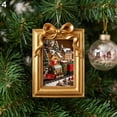 thumbnail image 4 of Christmas Photo Ornament,Picture Frame Cedar Decoration Bow Top Design Hanging Keepsake for Christmas Tree Mantel Home Decor, 4 of 6