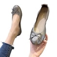 thumbnail image 1 of Zapatos Casuales Verano Mocasines Ballet Flats Bowknot Punta Redonda Color Sólido para Mujeres, 1 of 9