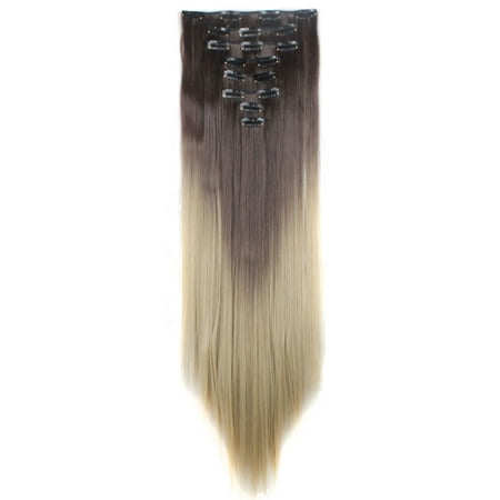 Florata 26 Long Straight Full Head Clip In Synthetic Hair