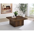 thumbnail image 2 of Pemberly Row Engineered Wood Square Cocktail Coffee Table in Dark Pine, 2 of 8