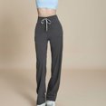 thumbnail image 2 of GEWSEY Scrubs for Women, Mid Rise Straight Leg Cargo Pants with Knit Yoga Waistband, Anti-Wrinkle Womens Scrubs Pants (Dark Gray, M), 2 of 6