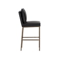 thumbnail image 4 of Home Square Paige 30" Barstool with Brass Iron Legs in Black - Set of 3, 4 of 5
