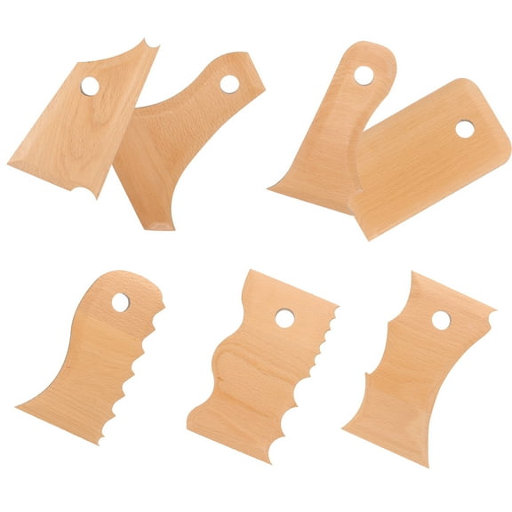 Raindrops Wood Clay Sculpting Tool for Decor Khaki Color Beginner Pottery Craft Supplies 7pcs