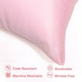 thumbnail image 2 of PiccoCasa 4Pcs  Silky Satin Pillowcases Zippered Pillow Covers King Blush, 2 of 7