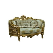 Luxury Antique-Bronze & Jacquard 30016 BELLAGIO Loveseat EUROPEAN FURNITURE