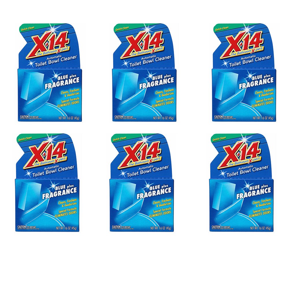 X 14 268011 Toilet Bowl Deodorizer and Cleaner, Blue Plus Fragrance (6