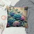 thumbnail image 2 of COMIO Flower Throw Pillow Covers Purple Hydrangea Floral Vintage Beautiful Flowers Blossom Pillowcase Summer Square Cushion Cover for Home Garden Outdoor Bed Decorations White, 2 of 5